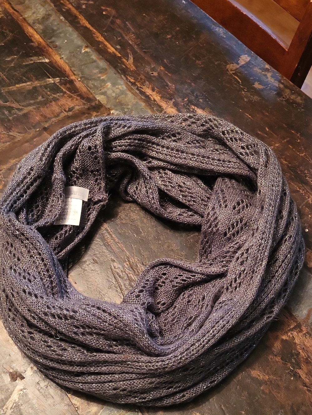 Charming Charlie Gray Open-Knit Infinity Scarf
